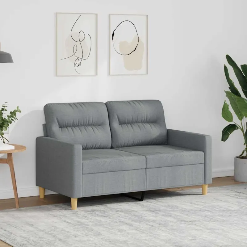 Dvivietė sofa, šviesiai pilkos spalvos, 120cm, audinys