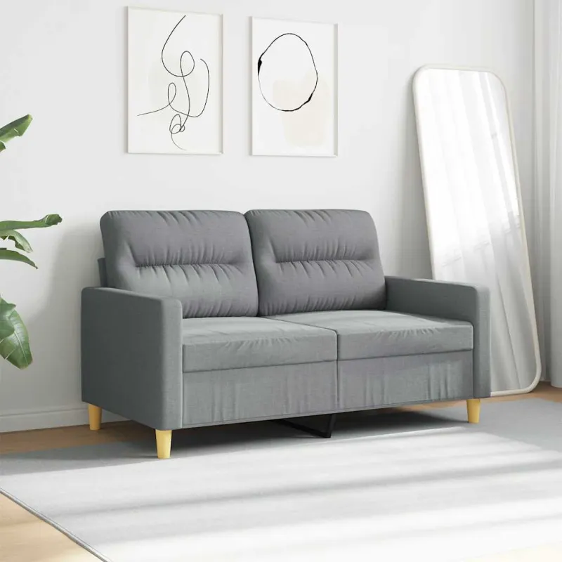 Dvivietė sofa, šviesiai pilkos spalvos, 120cm, audinys