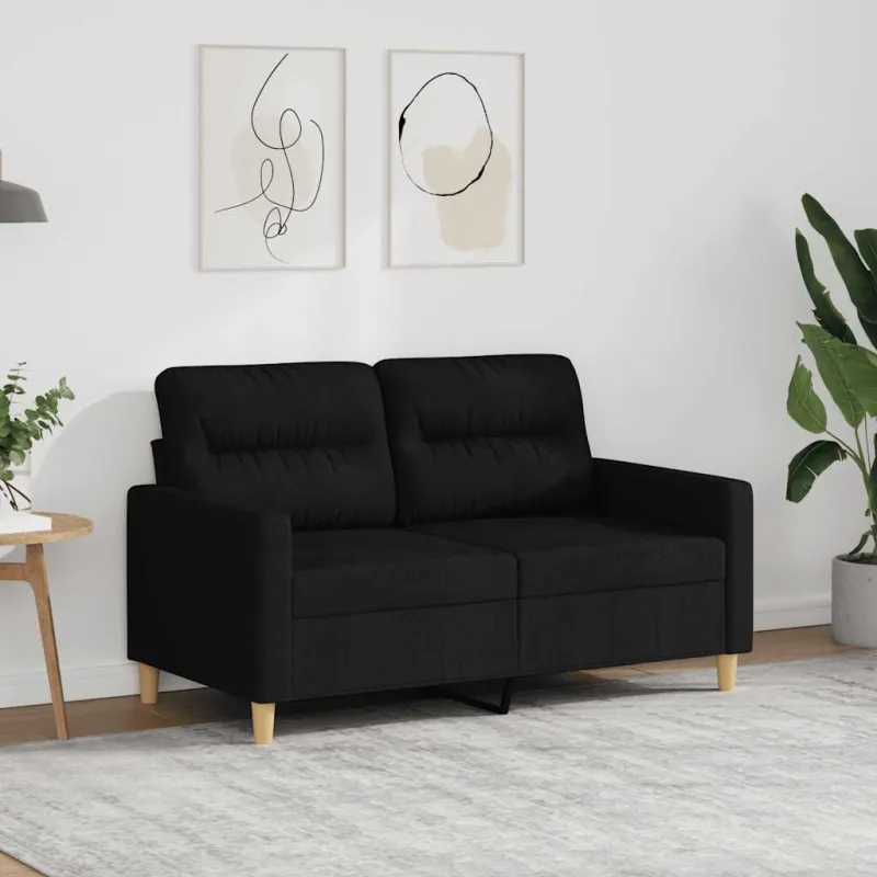 Dvivietė sofa, juodos spalvos, 120cm, audinys