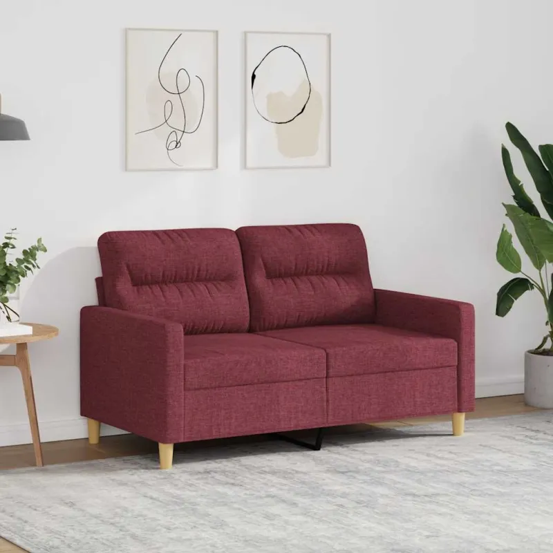 Dvivietė sofa, raudonojo vyno spalvos, 120cm, audinys