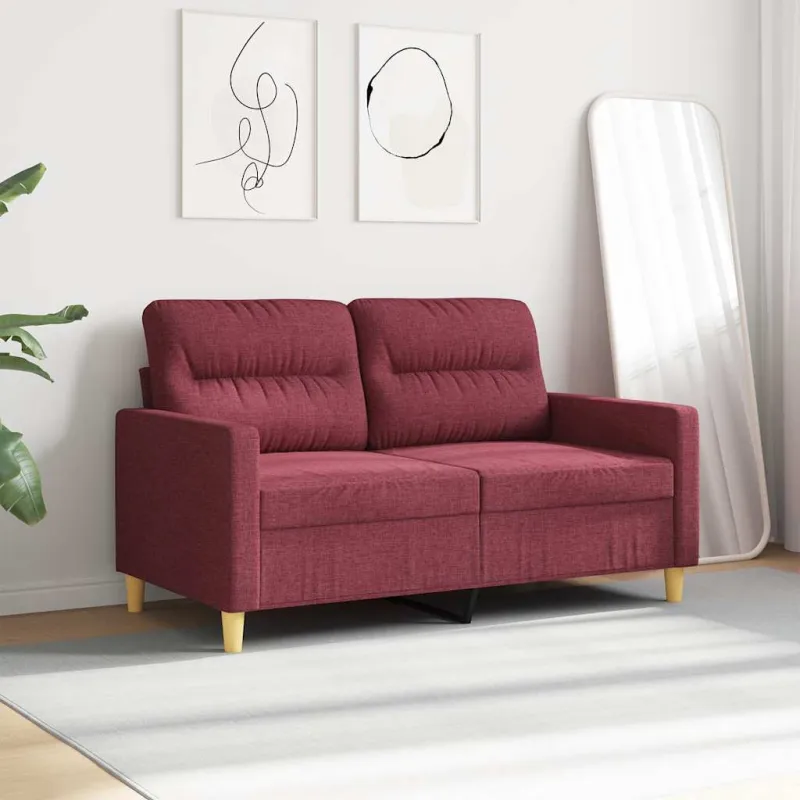 Dvivietė sofa, raudonojo vyno spalvos, 120cm, audinys