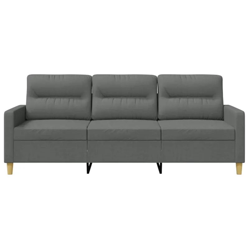 Trivietė sofa, tamsiai pilkos spalvos, 180cm, audinys