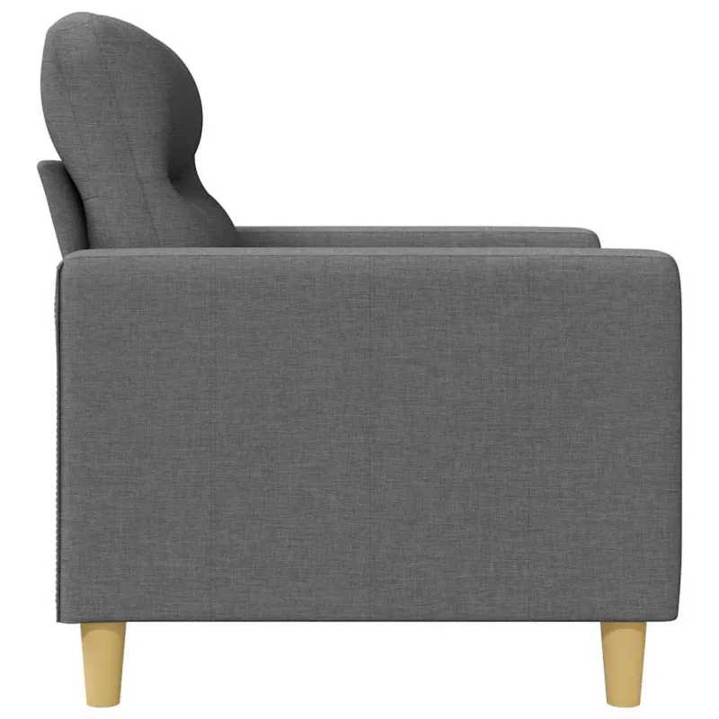 Trivietė sofa, tamsiai pilkos spalvos, 180cm, audinys
