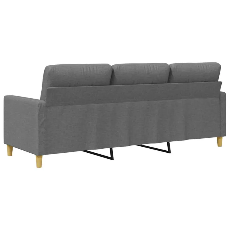 Trivietė sofa, tamsiai pilkos spalvos, 180cm, audinys
