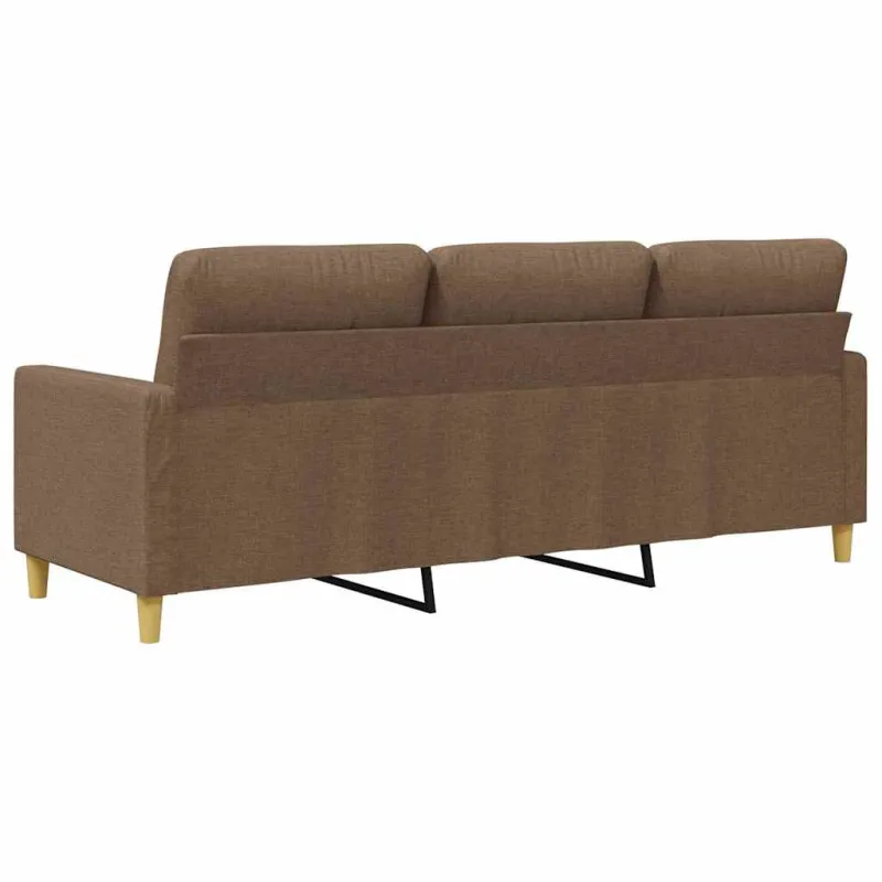 Trivietė sofa, rudos spalvos, 180cm, audinys