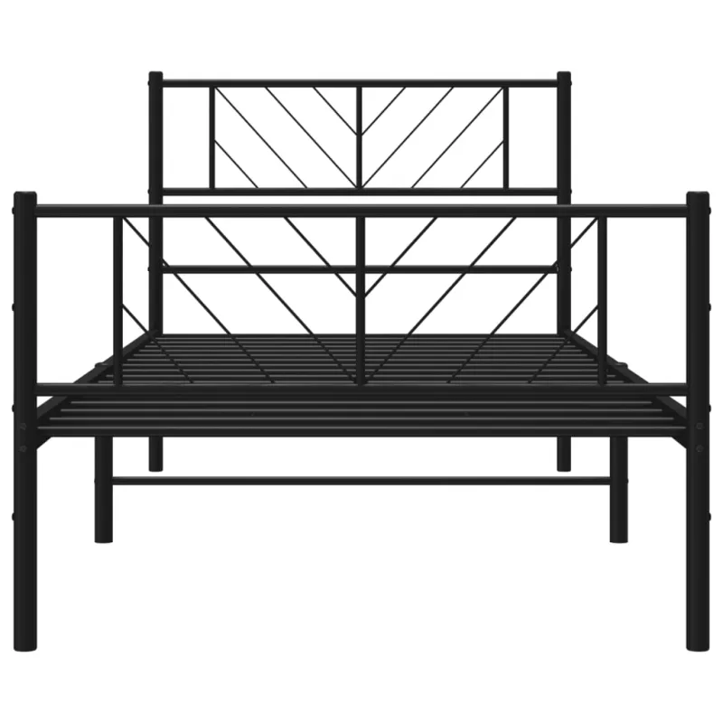 Lovos rėmas su galvūgaliu/kojūgaliu, juodas, 90x200cm, metalas