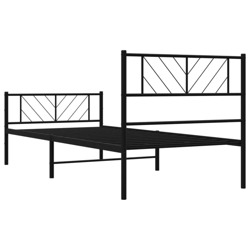 Lovos rėmas su galvūgaliu/kojūgaliu, juodas, 100x200cm, metalas