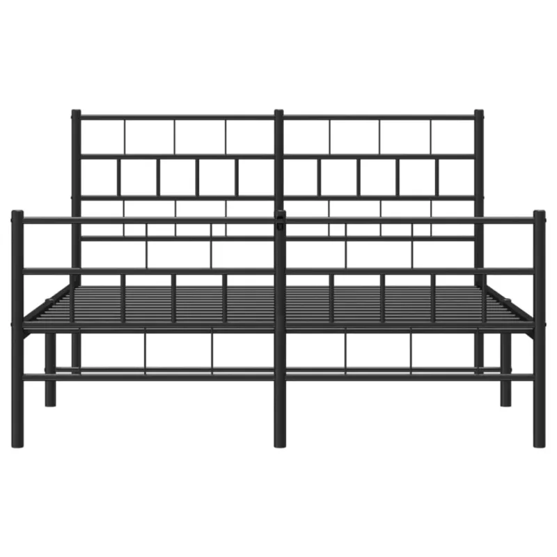 Lovos rėmas su galvūgaliu/kojūgaliu, juodas, 140x200cm, metalas