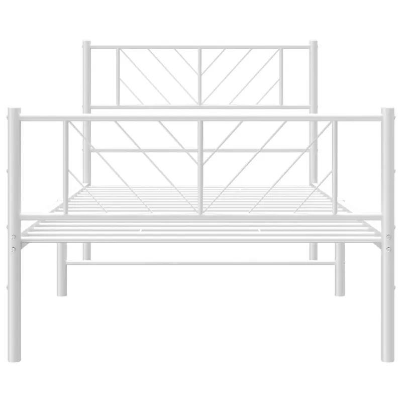 Lovos rėmas su galvūgaliu/kojūgaliu, baltas, 107x203cm, metalas