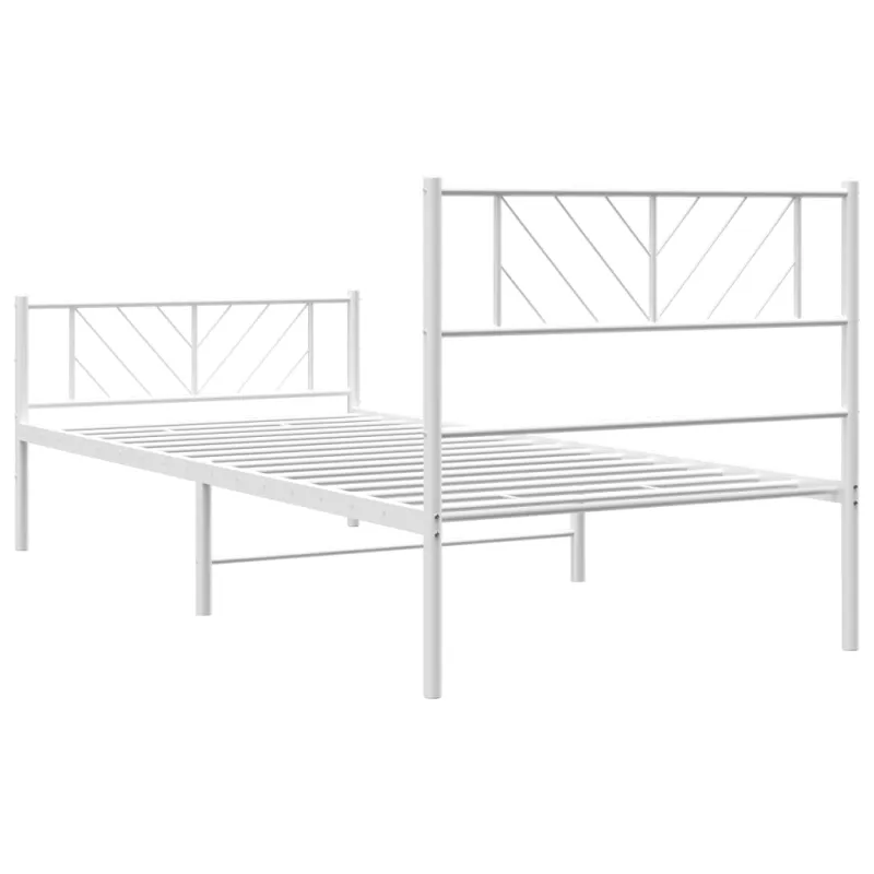 Lovos rėmas su galvūgaliu/kojūgaliu, baltas, 107x203cm, metalas