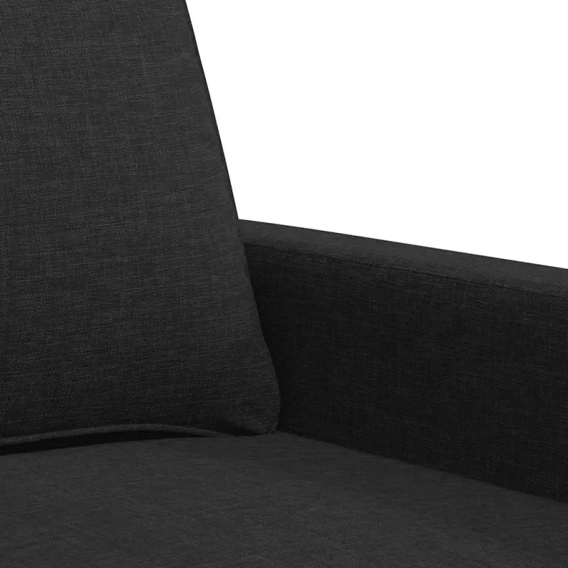 Trivietė sofa, juodos spalvos, 180cm, audinys