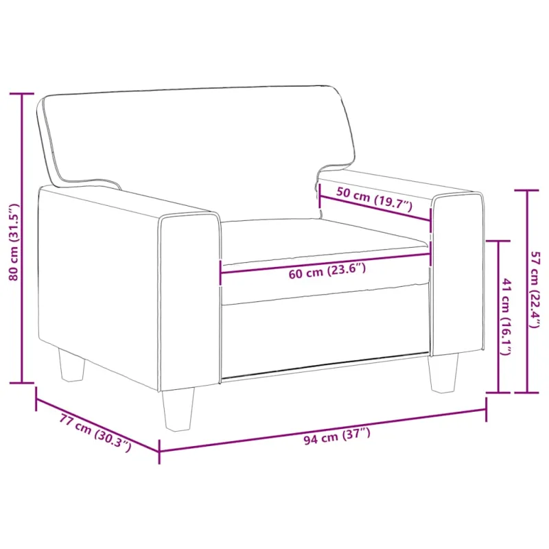 Krėslas, kapučino spalvos, 60cm, dirbtinė oda