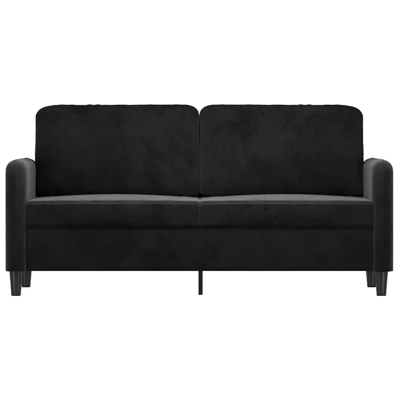 Dvivietė sofa, juodos spalvos, 140cm, aksomas