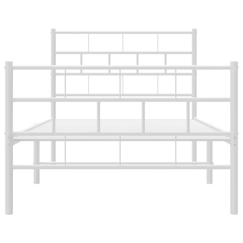 Lovos rėmas su galvūgaliu/kojūgaliu, baltas, 107x203cm, metalas
