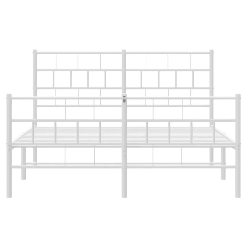 Lovos rėmas su galvūgaliu/kojūgaliu, baltas, 160x200cm, metalas