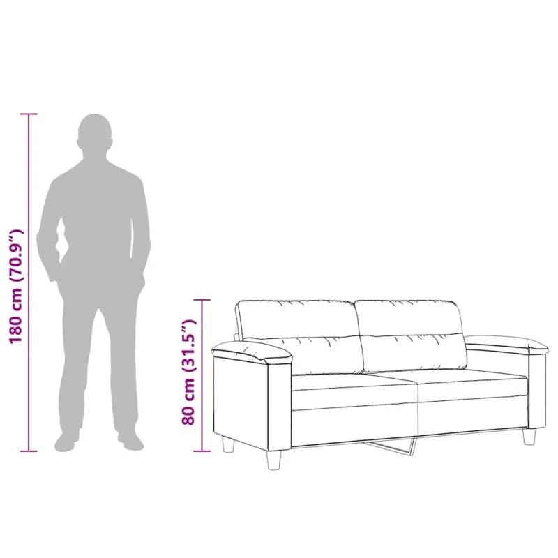 Dvivietė sofa, tamsiai pilka, 140cm, mikropluošto audinys