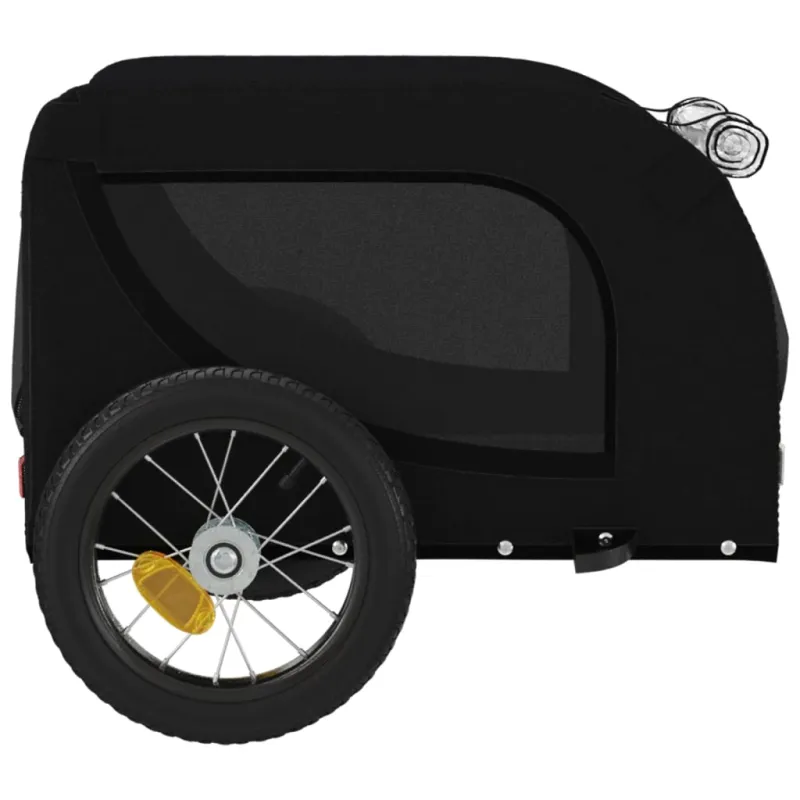 Dviračio priekaba augintiniams, juoda, oksfordo audinys/geležis