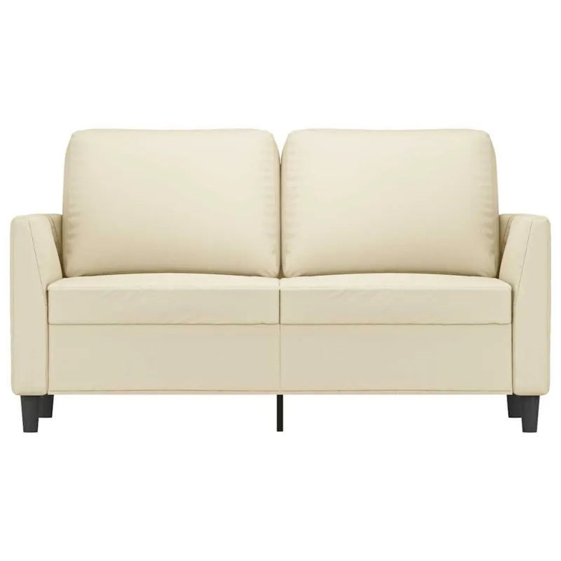 Dvivietė sofa, kreminės spalvos, 120cm, dirbtinė oda