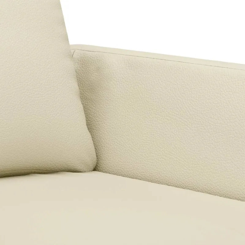 Dvivietė sofa, kreminės spalvos, 120cm, dirbtinė oda