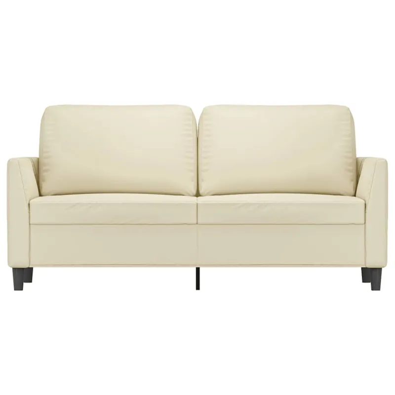 Dvivietė sofa, kreminės spalvos, 140cm, dirbtinė oda