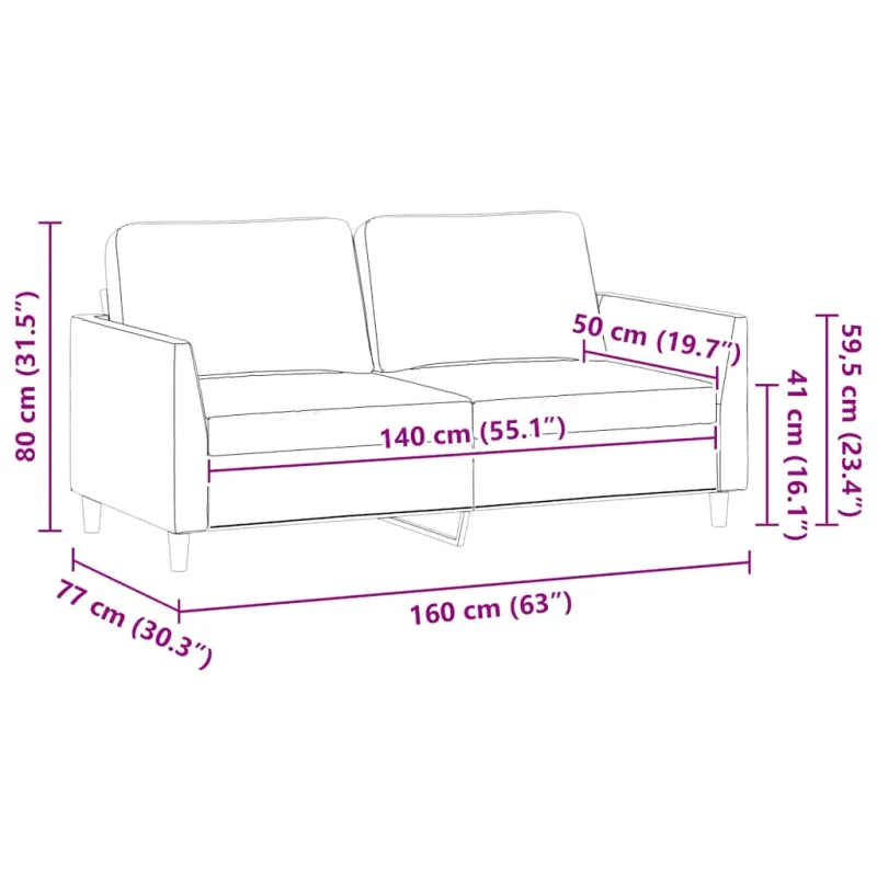 Dvivietė sofa, kreminės spalvos, 140cm, dirbtinė oda
