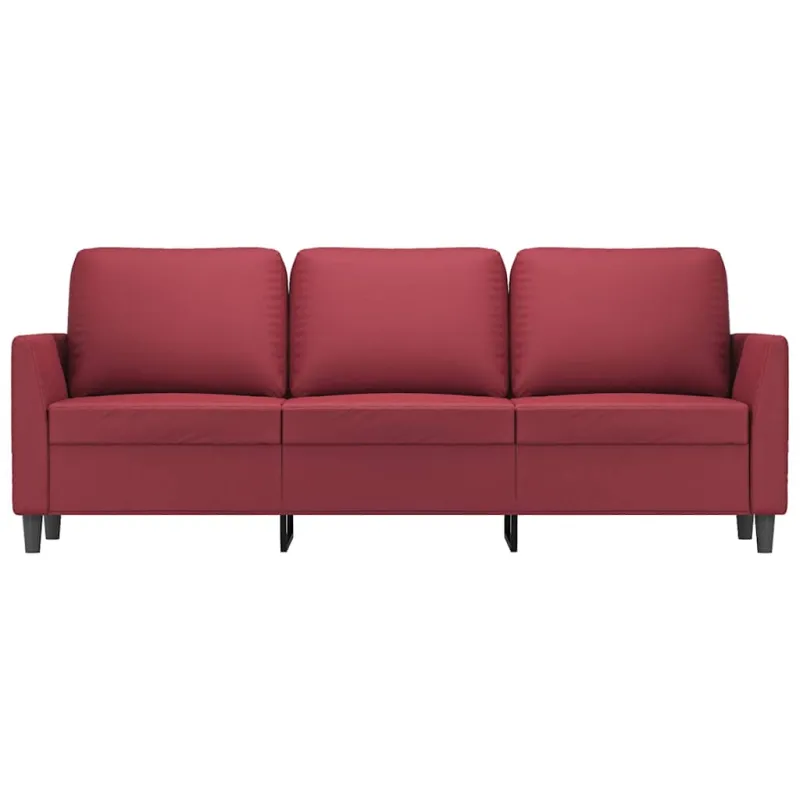 Trivietė sofa, raudonojo vyno spalvos, 180cm, dirbtinė oda