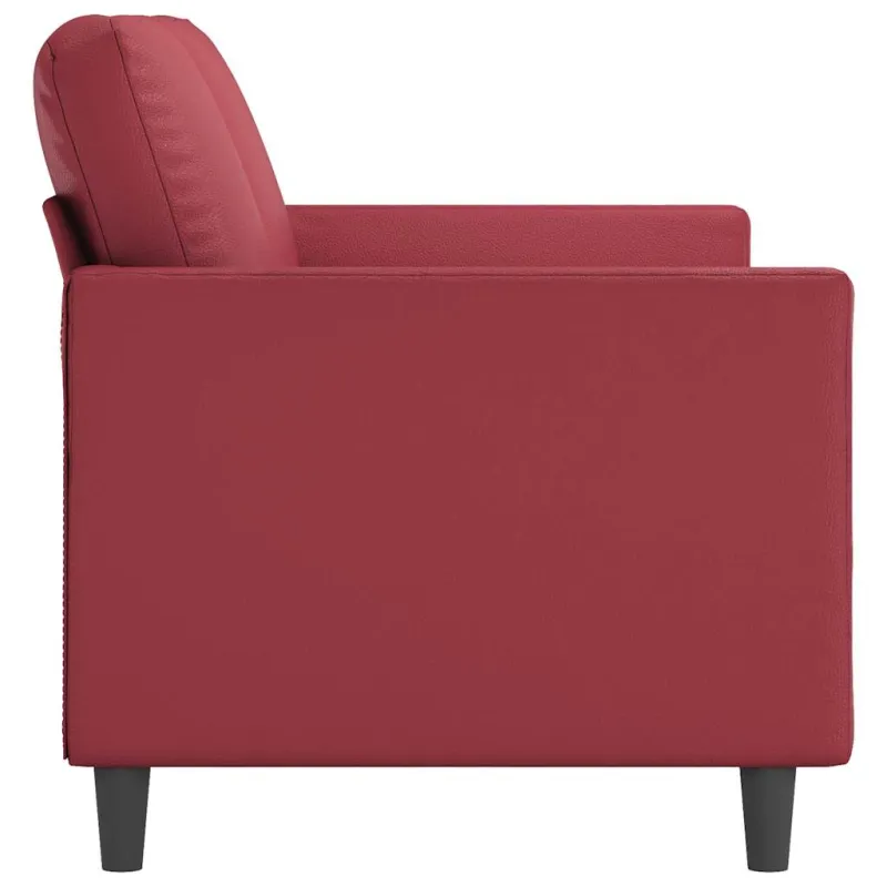 Trivietė sofa, raudonojo vyno spalvos, 180cm, dirbtinė oda