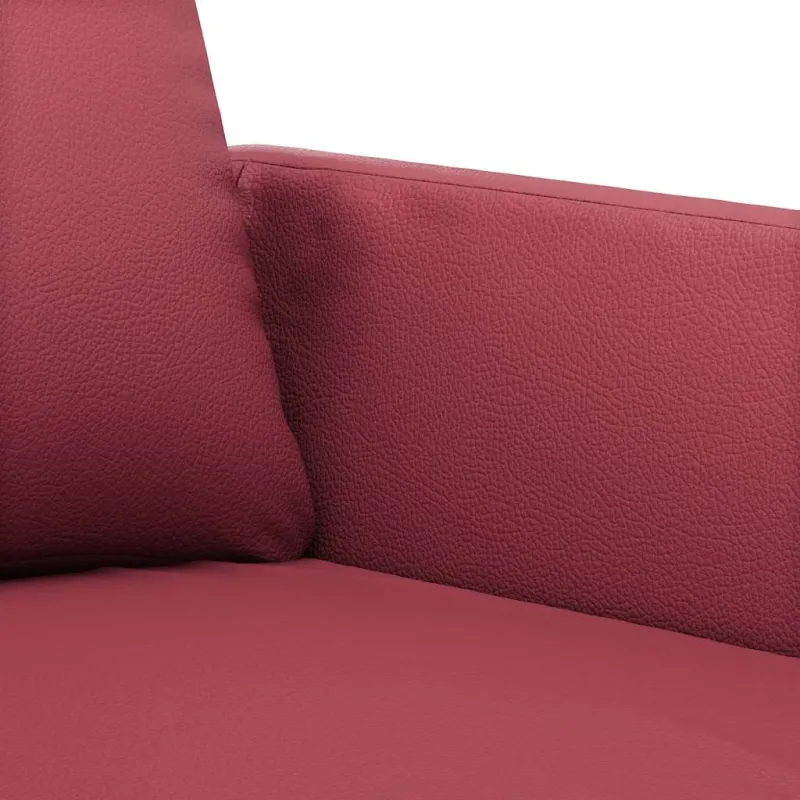 Trivietė sofa, raudonojo vyno spalvos, 180cm, dirbtinė oda