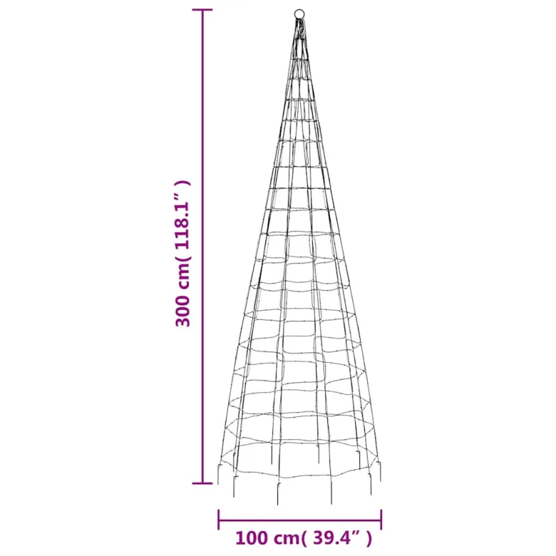 LED Kalėdų eglutė 550LED Šiltai balta 300cm