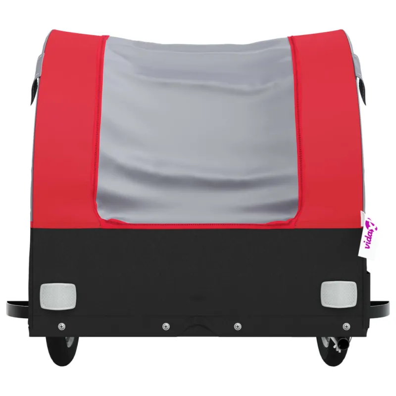 Dviračio priekaba, juodos ir raudonos spalvos, 45kg, geležis