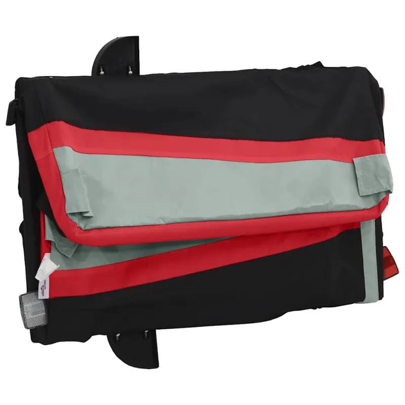 Dviračio priekaba, juodos ir raudonos spalvos, 45kg, geležis