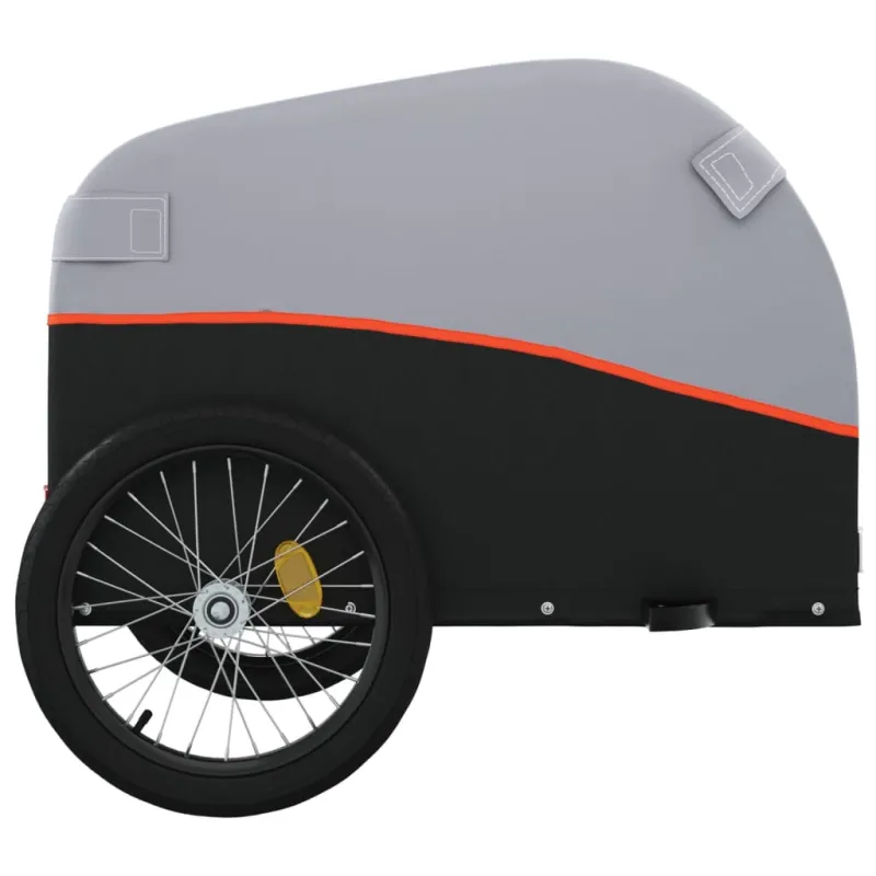 Dviračio priekaba, juodos ir oranžinės spalvos, 45kg, geležis