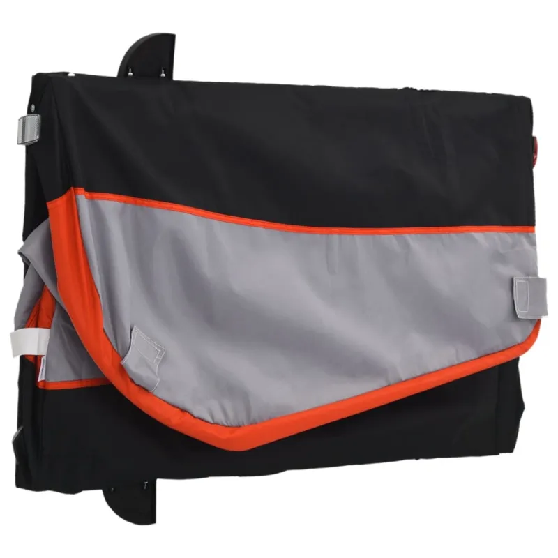 Dviračio priekaba, juodos ir oranžinės spalvos, 45kg, geležis