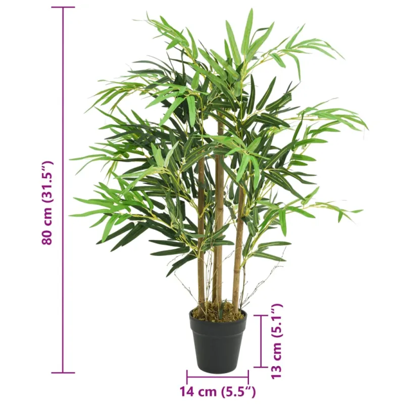 Dirbtinis bambukas, žalios spalvos, 80cm, 500 lapai