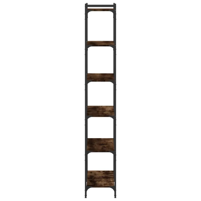 Knygų spinta, 6 aukštų, dūminė ąžuolo, 80x30x188cm, mediena