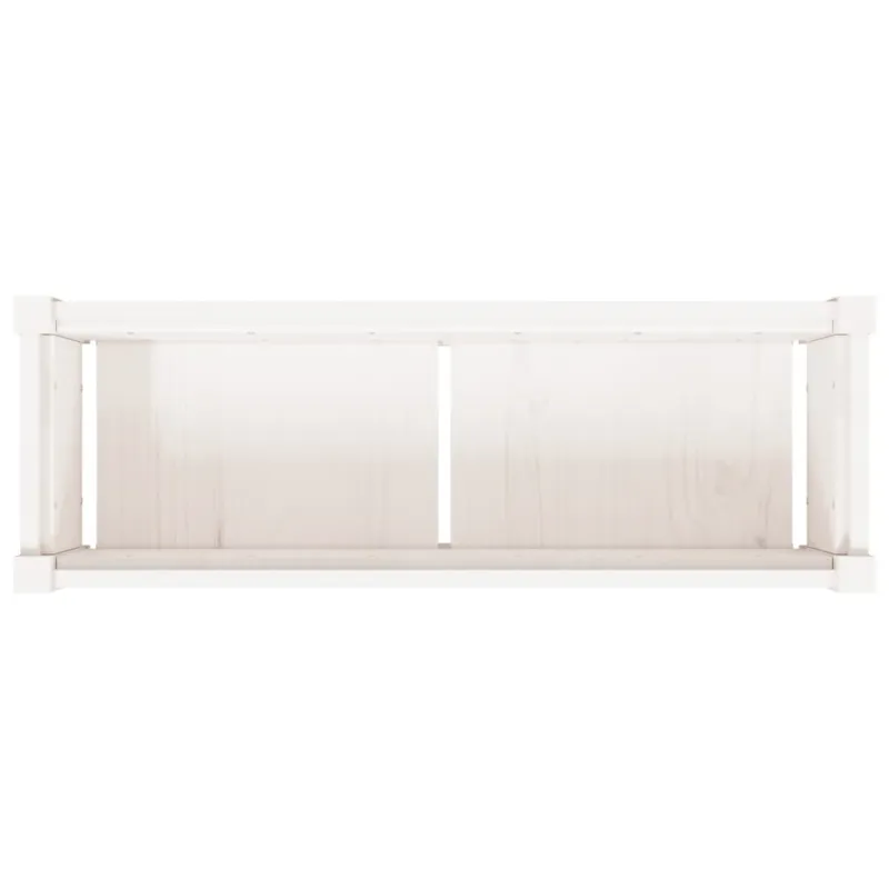 Sodo lovelis, baltas, 90x31x31cm, pušies medienos masyvas