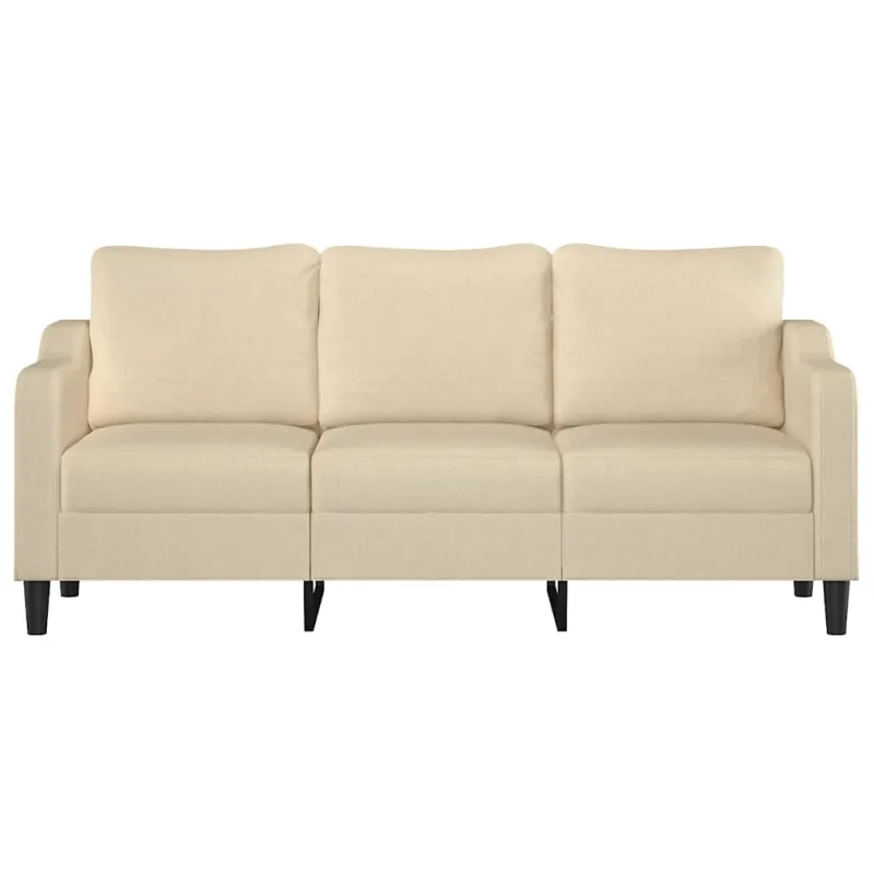 Trivietė sofa, kreminės spalvos, 180cm, audinys