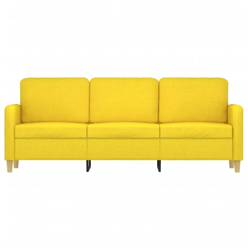 Trivietė sofa, šviesiai geltonos spalvos, 180cm, audinys