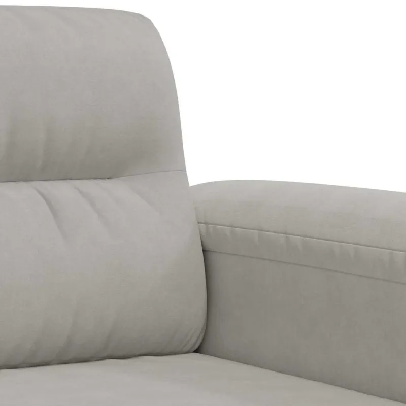 Trivietė sofa, šviesiai pilka, 180cm, mikropluošto audinys