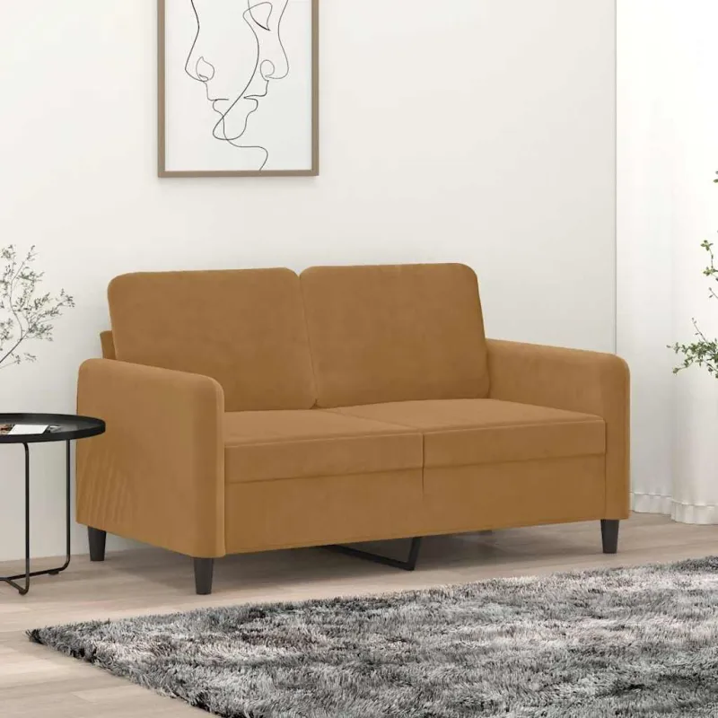 Dvivietė sofa, rudos spalvos, 120cm, aksomas