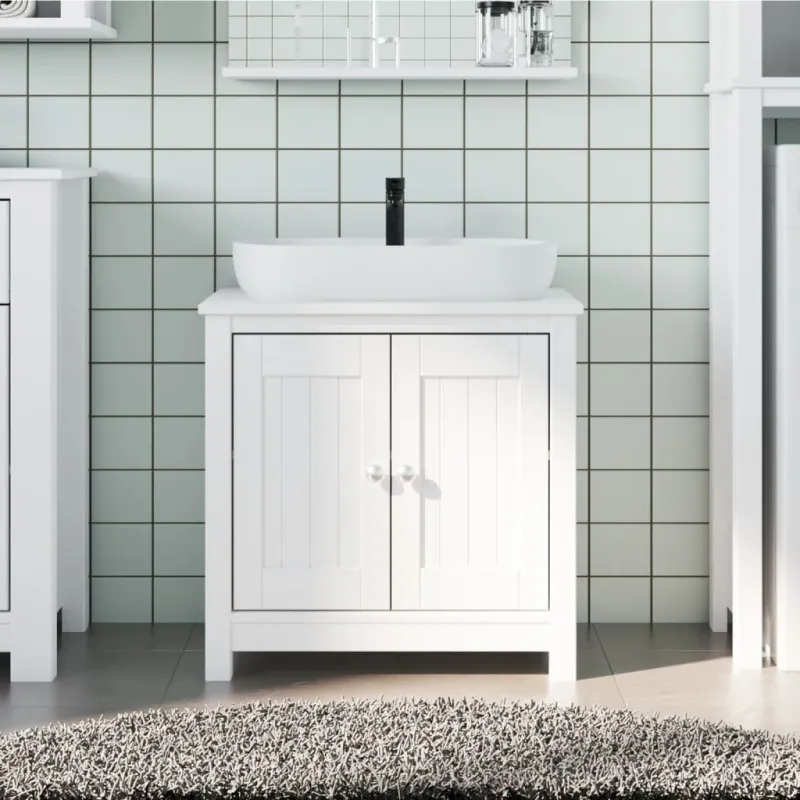 Vonios spintelė praustuvui BERG, balta, 60x34x59cm, pušis