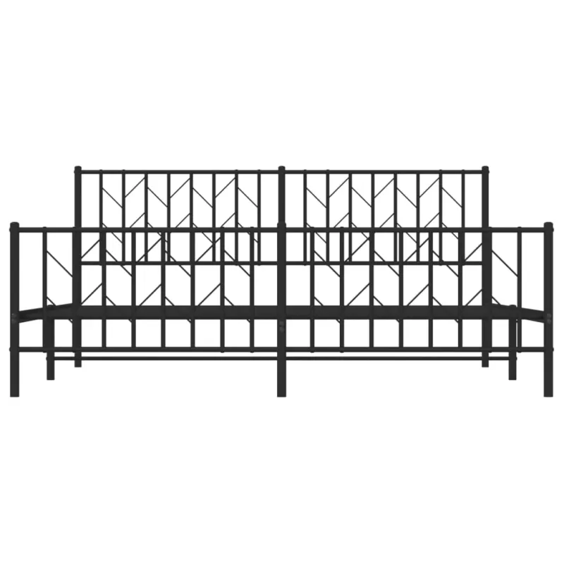 Lovos rėmas su galvūgaliu/kojūgaliu, juodas, 183x213cm, metalas