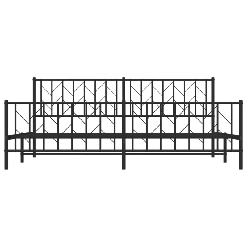 Lovos rėmas su galvūgaliu/kojūgaliu, juodas, 200x200cm, metalas