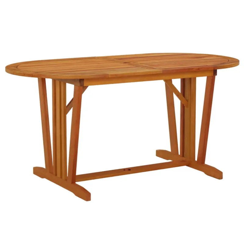 Sodo stalas, 160x85x75cm, eukalipto medienos masyvas