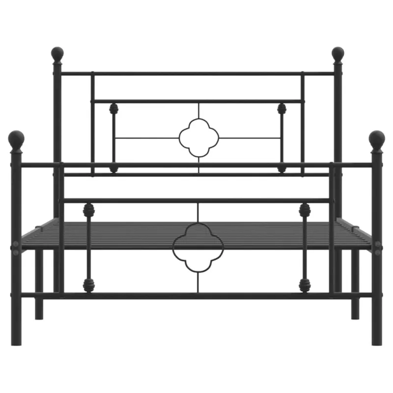 Lovos rėmas su galvūgaliu/kojūgaliu, juodas, 107x203cm, metalas