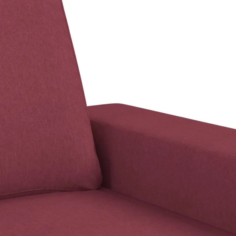 Trivietė sofa, raudonojo vyno spalvos, 180cm, audinys