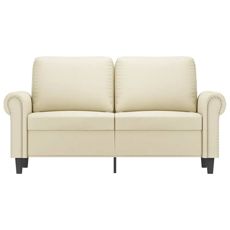 Dvivietė sofa, kreminės spalvos, 120cm, dirbtinė oda