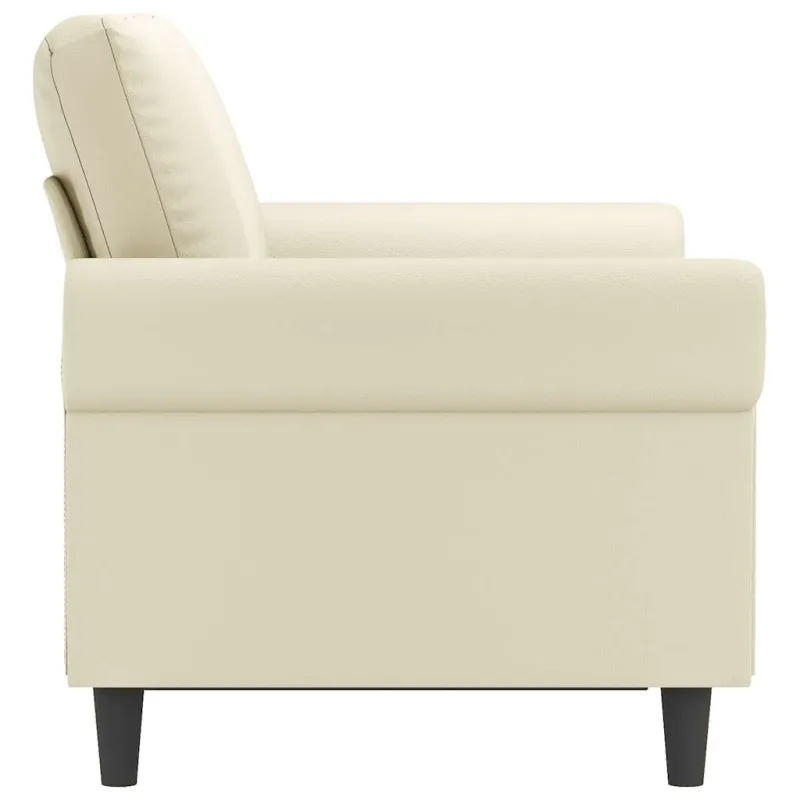 Dvivietė sofa, kreminės spalvos, 120cm, dirbtinė oda