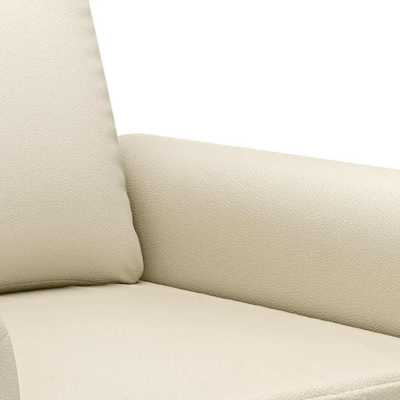 Dvivietė sofa, kreminės spalvos, 120cm, dirbtinė oda