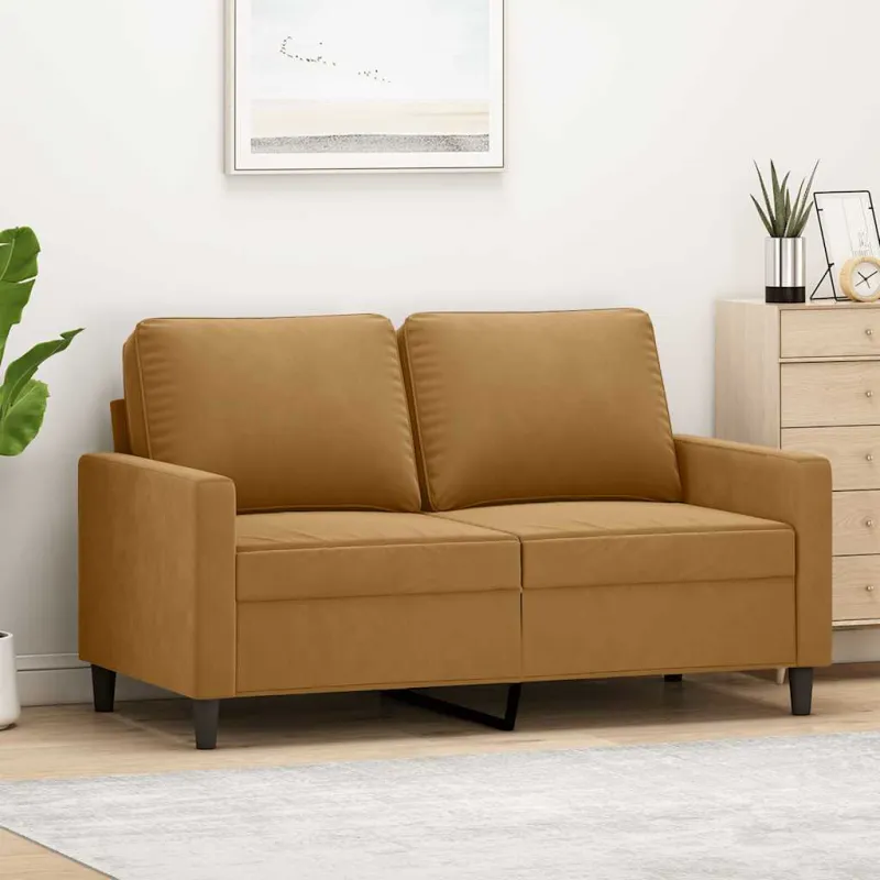 Dvivietė sofa, rudos spalvos, 120cm, aksomas